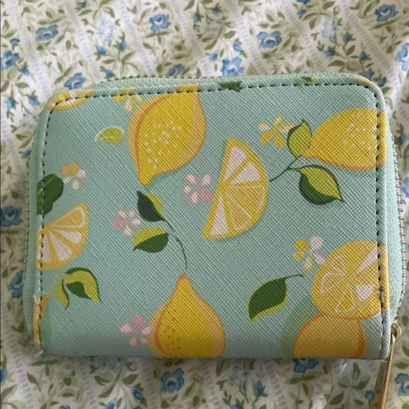 Trina Turk Lemon Print Tote bag and wallet- Blue and Yellow - Picture 11 of 16